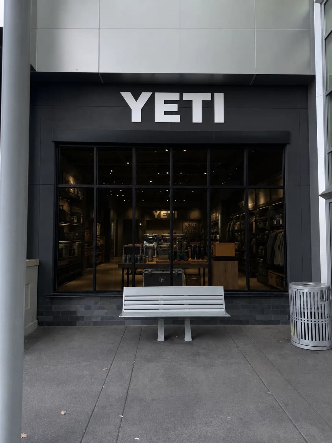 Yeti Washington Square storefront before seasonal graphics were installed