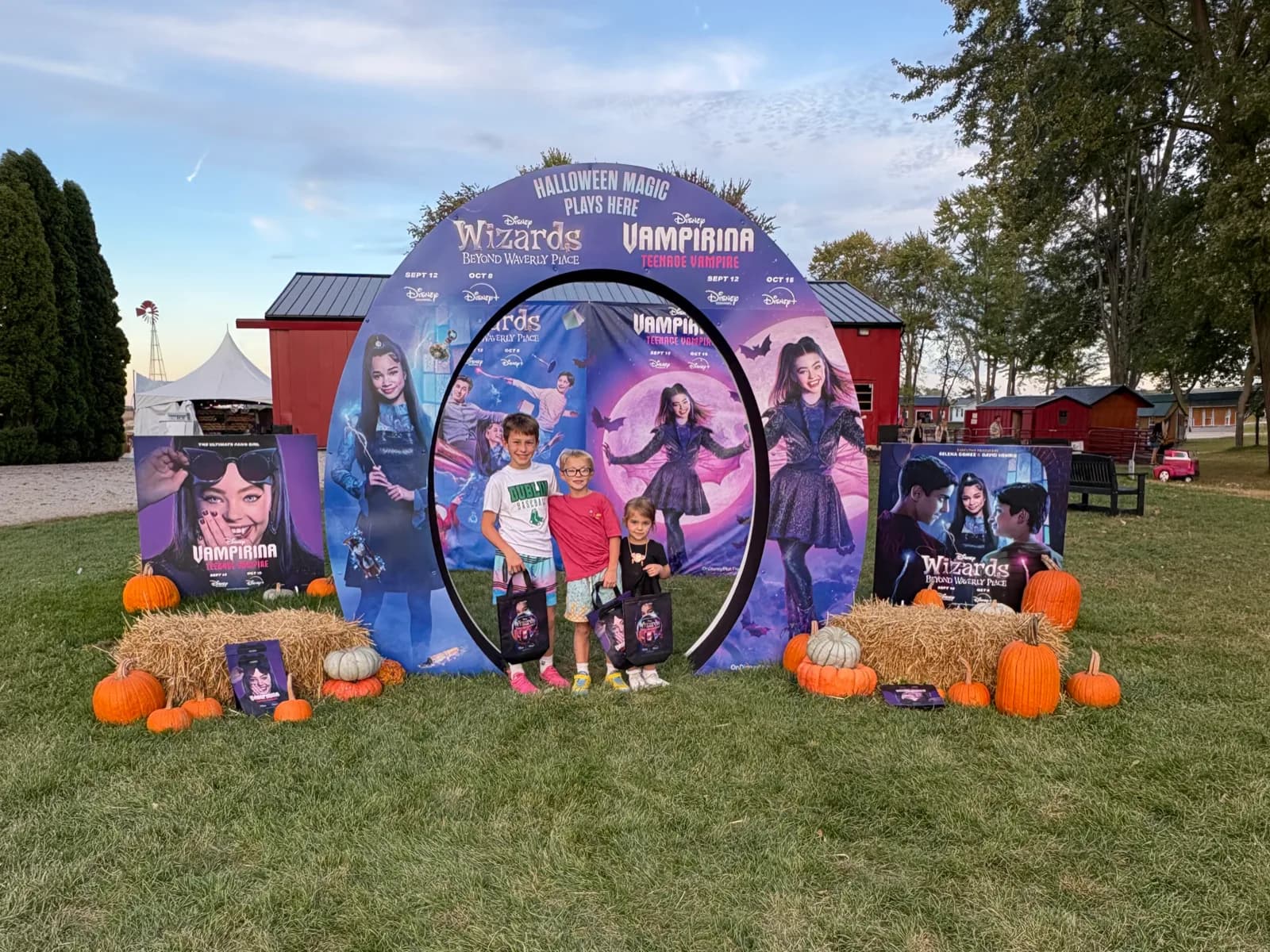 Branded arch activation installed for a seasonal pumpkin patch program