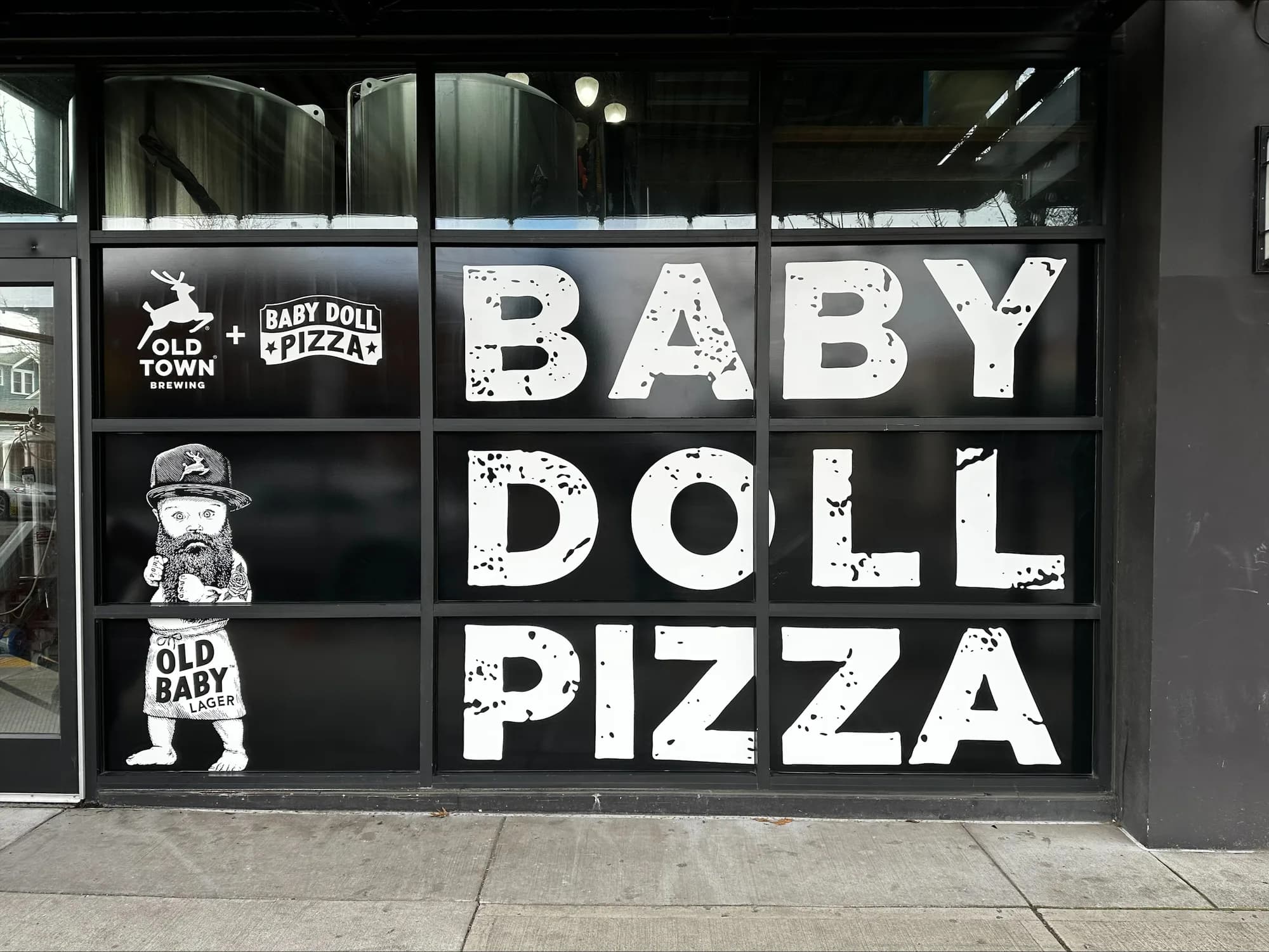 Baby Doll Pizza x Old Town Brewing installation