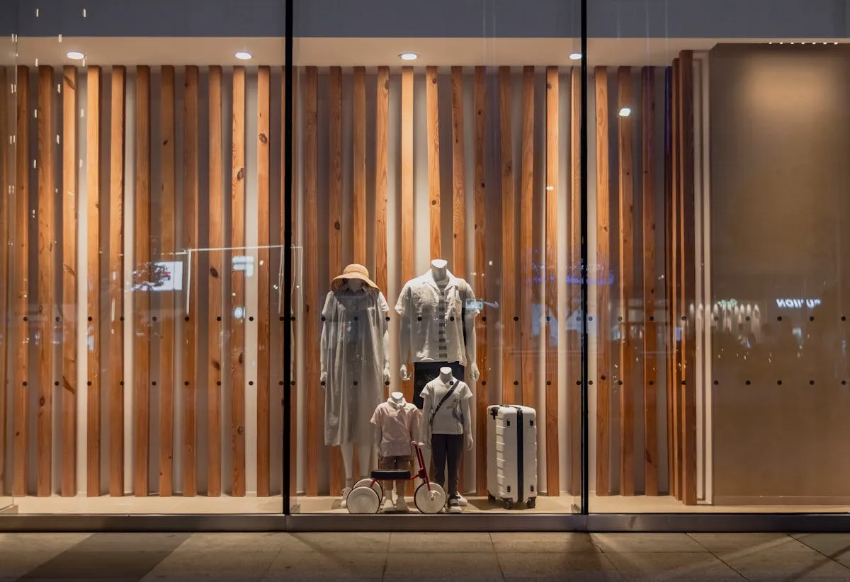 Elegant storefront with professional retail graphics installation